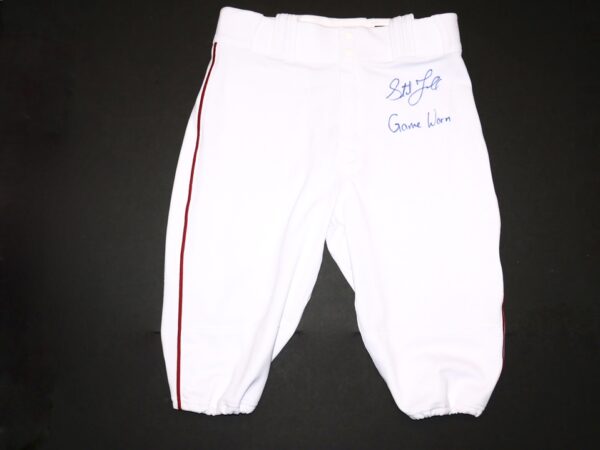 Stuart Fairchild 2023 Cincinnati Reds Game Worn & Signed White Nike Pants