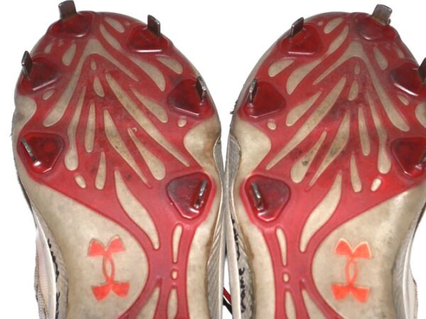 Andrew Moritz 2023 Lexington Counter Clocks Game Worn & Signed Red & Gray Under Armour Cleats