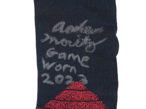 Andrew Moritz 2023 Mississippi Braves Game Worn & Signed 'MORITZ Official Stance Socks