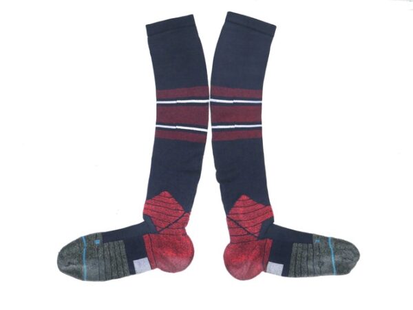 Andrew Moritz 2023 Mississippi Braves Game Worn & Signed 'MORITZ Official Stance Socks