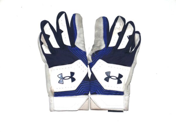 Andrew Moritz 2023 Mississippi Braves Game Worn & Signed White & Blue Under Armour Batting Gloves