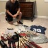 Andrew Moritz with 2023 Mississippi Braves Game Worn & Signed 'MORITZ Official Stance Socks