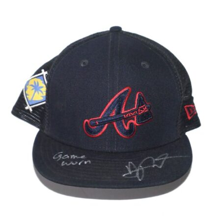 Arden Pabst 2022 Game Worn & Signed Official Atlanta Braves Spring Training New Era 59FIFTY Hat