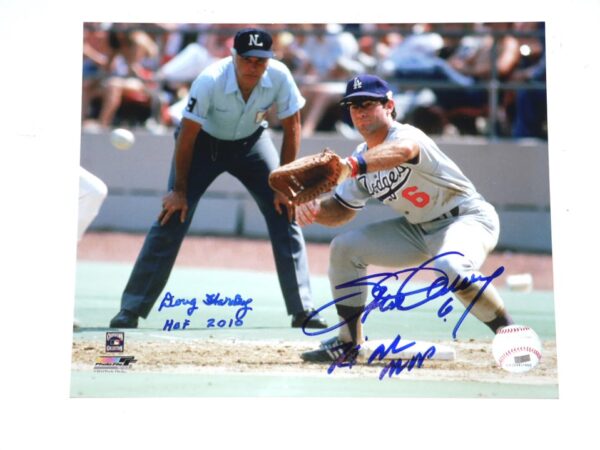 Hall of Fame Umpire Doug Harvey & Steve Garvey Los Angeles Dodgers Signed 8x10 Photo Inscribed "HOF 2010" & "74 NL MVP" PSA