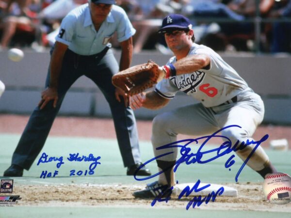 Hall of Fame Umpire Doug Harvey & Steve Garvey Los Angeles Dodgers Signed 8x10 Photo Inscribed "HOF 2010" & "74 NL MVP" PSA