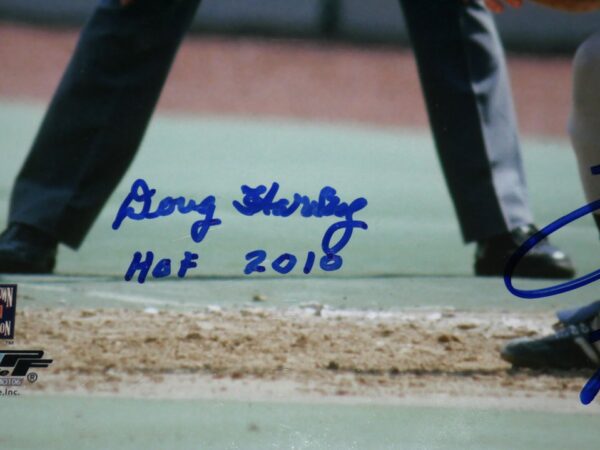 Hall of Fame Umpire Doug Harvey & Steve Garvey Los Angeles Dodgers Signed 8x10 Photo Inscribed "HOF 2010" & "74 NL MVP" PSA