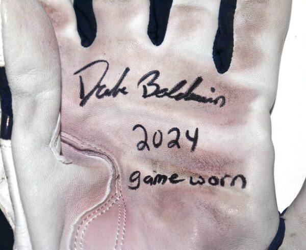 Drake Baldwin 2024 Atlanta Braves Game Worn & Signed White & Blue Mizuno Batting Gloves