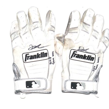 Drew Lugbauer 2023 Gwinnett Stripers Game Worn & Signed Franklin Batting Gloves