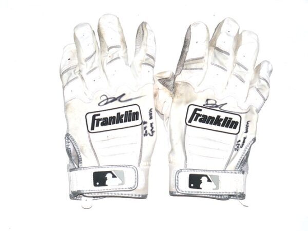 Drew Lugbauer 2023 Gwinnett Stripers Game Worn & Signed Franklin Batting Gloves