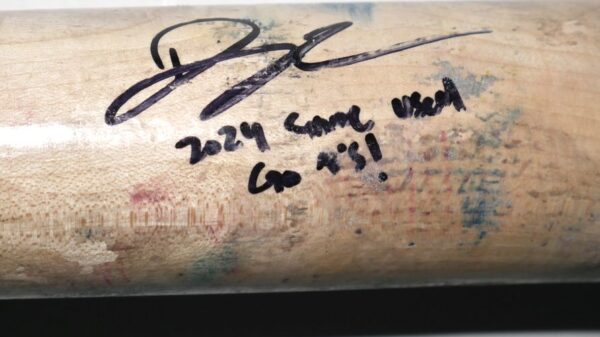 Drew Lugbauer 2024 Oakland Athletics #75 Game Used & Signed SAM Rideau Crusher Maple DL1 Baseball Bat – CRACKED