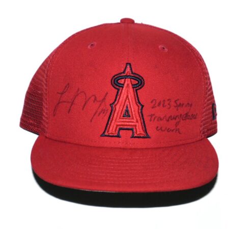 Logan O'Hoppe 2023 Spring Training Worn & Signed Official Los Angeles Angels _14 O'Hoppe_ New Era 59FIFTY Hat