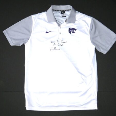 Cade Bunnell Team Issued & Signed Official Kansas State Wildcats Nike Dri-Fit Polo Shirt - Worn for Travel!
