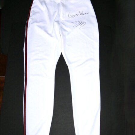David McCabe 2023 Salt River Rafters Game Worn & Signed Official White Nike Pants - Worn in Arizona Fall League!