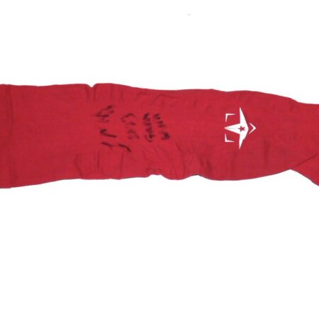 Logan O'Hoppe 2023 Los Angeles Angels Game Worn & Signed Red Arm Sleeve