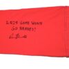 Cade Bunnell 2024 Mississippi Braves Game Worn & Signed Go Braves! Red Arm Sleeve