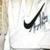 Henry Anderson Carolina Panthers Game Worn & Signed White & Gray Nike Alpha Gloves - Good Use!