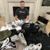Henry Anderson with Carolina Panthers Game Worn & Signed White & Gray Nike Alpha Gloves - Good Use!