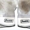 Cade Bunnell 2024 Mississippi Braves Game Worn & Signed Go Braves! White & Grey Franklin Batting Gloves