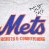 Coleman Crow 2023 Practice Worn & Signed LFGM! Official New York Mets Strength and Conditioning Shirt