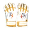 Drew Lugbauer 2024 Las Vegas Aviators Game Worn & Signed White & Yellow Bruce Bolt Batting Gloves