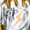 Drew Lugbauer 2024 Las Vegas Aviators Game Worn & Signed White & Yellow Bruce Bolt Batting Gloves