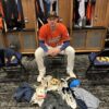 Drew Lugbauer with Team Issued & Signed Official Las Vegas Aviators #17 Batting Practice New Era On-Field 59FIFTY Fitted Hat