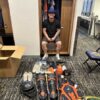 Yohel Pozo with 2024 Las Vegas Aviators Game Worn & Signed All-Star Catcher's Helmet
