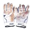 Luke Waddell 2024 Gwinnett Stripers Game Worn & Signed White & Blue Franklin Batting Gloves