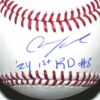 Christian Moore Los Angeles Angels Autographed Rawlings OML Baseball with 24 1st RD #8 Inscription! - Beckett Hologram
