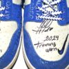 Rusber Estrada 2024 Leones de Ponce Training Worn & Signed White & Blue Nike Dunk Low Jackie Robinson Shoes