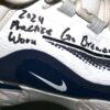 Coleman Crow 2024 Milwaukee Brewers Practice Worn & Signed White & Blue Nike Alpha Huarache Baseball Cleats