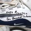 Coleman Crow 2024 Milwaukee Brewers Practice Worn & Signed White & Blue Nike Alpha Huarache Baseball Cleats