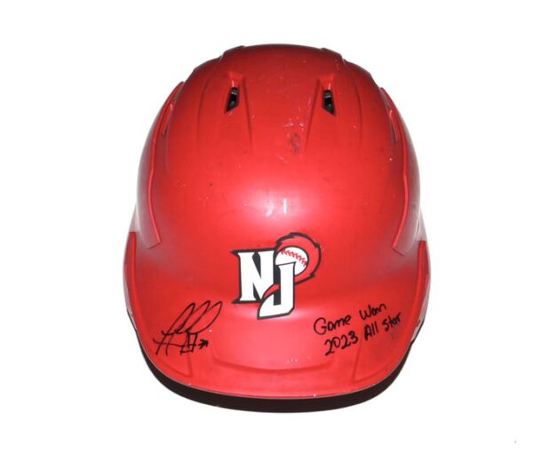 Rusber Estrada Game Worn & Signed Official New Jersey Jackals Rawlings Mach Carbon Batting Helmet