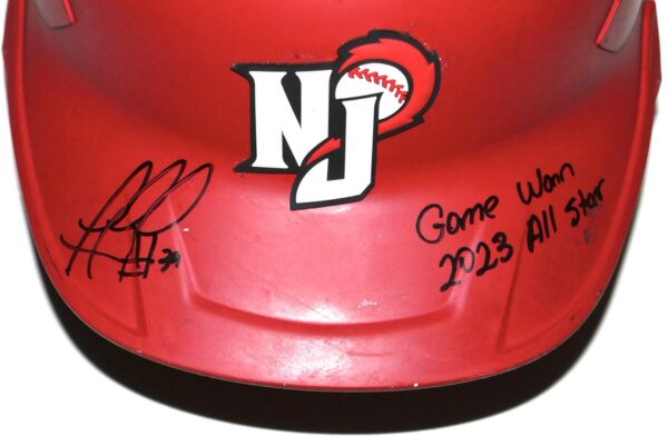 Rusber Estrada Game Worn & Signed Official New Jersey Jackals Rawlings Mach Carbon Batting Helmet