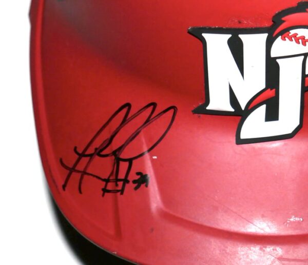 Rusber Estrada Game Worn & Signed Official New Jersey Jackals Rawlings Mach Carbon Batting Helmet