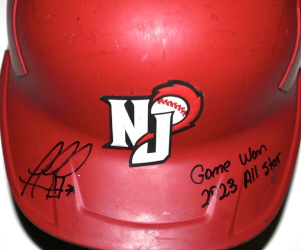 Rusber Estrada Game Worn & Signed Official New Jersey Jackals Rawlings Mach Carbon Batting Helmet