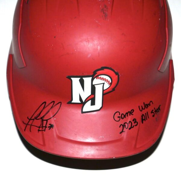 Rusber Estrada Game Worn & Signed Official New Jersey Jackals Rawlings Mach Carbon Batting Helmet