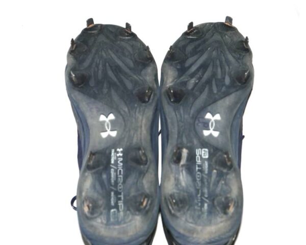 TJ Rumfield 2024 Scranton Wilkes-Barre RailRiders Game Worn & Signed Blue & Silver Under Armour Baseball Cleats
