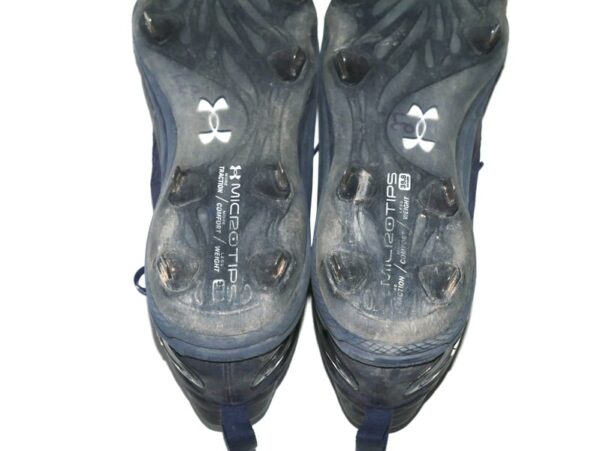 TJ Rumfield 2024 Scranton Wilkes-Barre RailRiders Game Worn & Signed Blue & Silver Under Armour Baseball Cleats