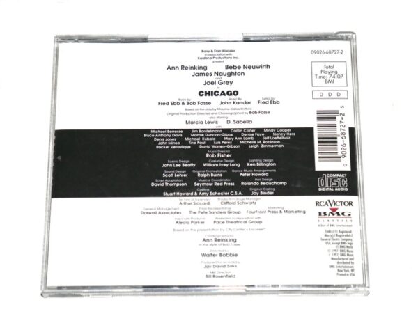 Bebe Neuwirth & Joel Grey Signed Chicago The Musical (New Broadway Cast Recording, 1997) CD Cover - PSA