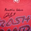 Coleman Crow Practice Worn & Signed Official Red & Blue Rocket City Trash Pandas '47 Shirt