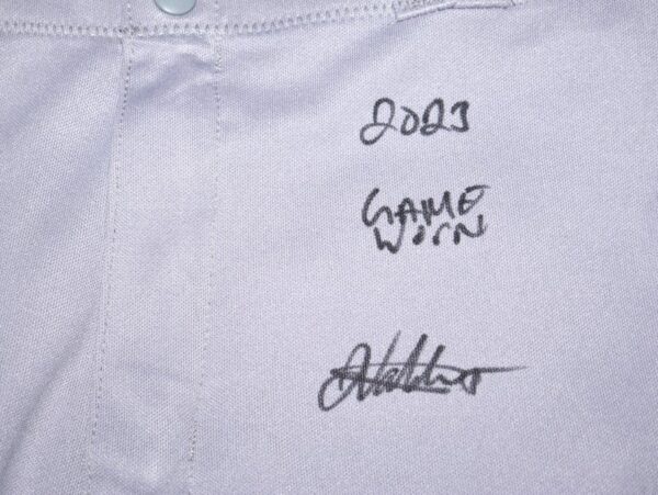 Javier Valdes 2023 Mississippi Braves Game Worn & Signed Authentic Nike Pants - Good Wear with Hole in Groin Area!1