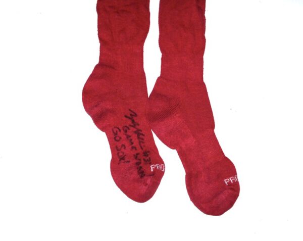 Zach Muckenhirn Birmingham Barons Game Worn & Signed Go Sox! Red Socks