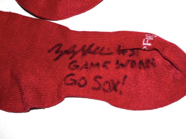 Zach Muckenhirn Birmingham Barons Game Worn & Signed Go Sox! Red Socks