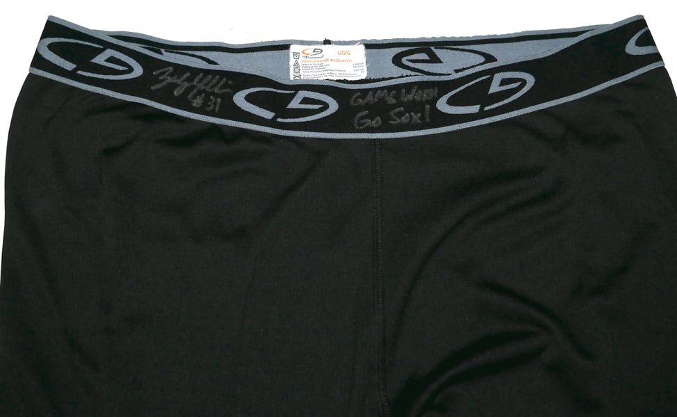 Zach Muckenhirn Charlotte Knights Game Worn & Signed Go Sox! Black Champion Leggings
