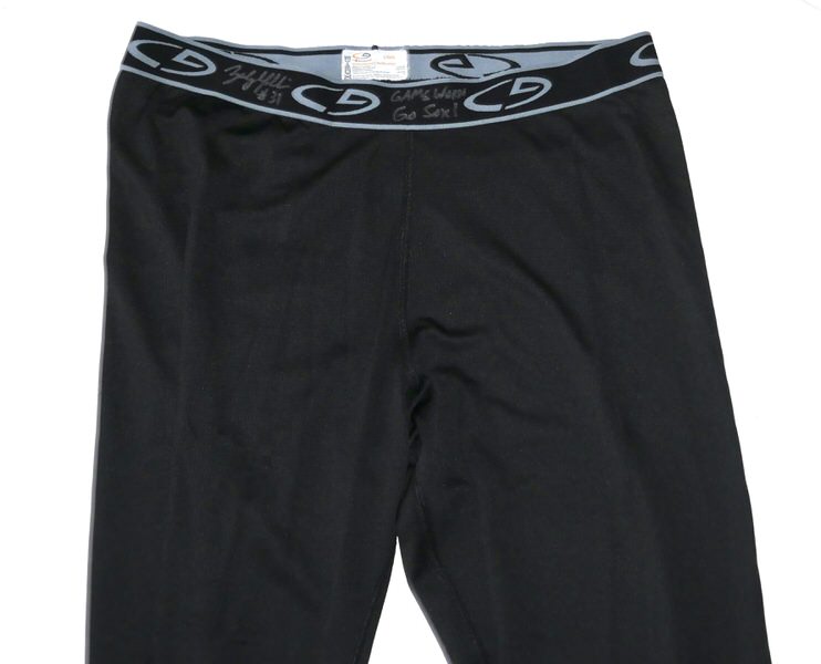 Zach Muckenhirn Charlotte Knights Game Worn & Signed Go Sox! Black Champion Leggings