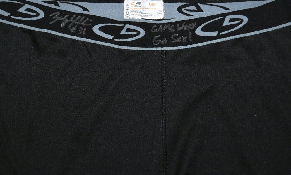 Zach Muckenhirn Charlotte Knights Game Worn & Signed Go Sox! Black Champion Leggings