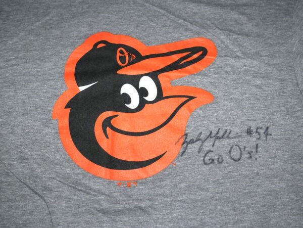 Zach Muckenhirn Practice Worn & Signed Go O's! Baltimore Orioles Fanatics XL Shirt - Worn in Spring Training!