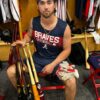Drew Campbell with 2022 Rome Braves Game Used & Signed Louisville Slugger S408 Baseball Bat - CRACKED