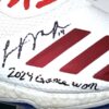 Logan O’Hoppe 2024 Los Angeles Angels #14 Game Worn & Signed White & Red Adidas Three Stripe Life Baseball Cleats